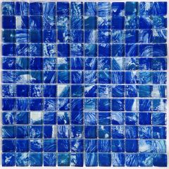 GLASS TILE BLUE AND WHITE 1" X 1" - 8CPBVV36