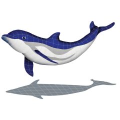BOTTLENOSE DOLPHIN DOWN W/ SHADOW TILE - BDSBLUDL
