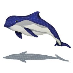 BOTTLENOSE DOLPHIN UP W/ SHADOW TILE - BDSBLUUL
