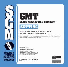 GLASS MOSAIC TILE THIN SET 50LB BAG-WHT - GMT414