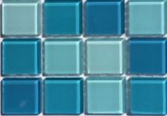 CRYSTAL GLASS TILE TURQUOISE BLUE BLEND - M4CBVV301