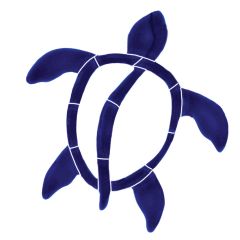 CERAMIC ISLANDER TURTLE BLUE 6" X 6" - TISBLUS